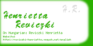 henrietta reviczki business card